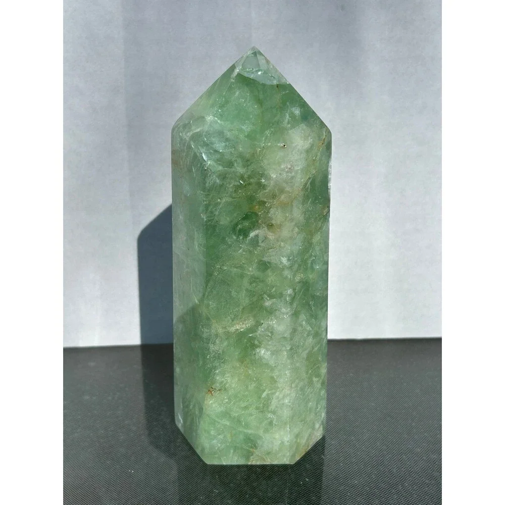 Large “Baja Blast” Fluorite Tower 6.5” tall & over 2.5 lbs